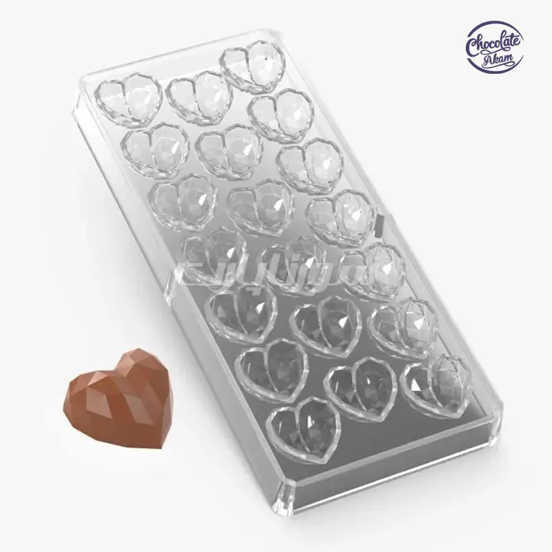 قالب پلی کربنات طرح قلب الماسی